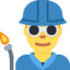 MAN FACTORY WORKER emoji in Twitter's design style - Unicode 1F468-200D-1F3ED