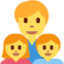 FAMILY: MAN, GIRL, BOY emoji in Twitter's design style - Unicode 1F468-200D-1F467-200D-1F466