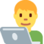 MAN TECHNOLOGIST emoji in Twitter's design style - Unicode 1F468-200D-1F4BB