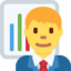 MAN OFFICE WORKER emoji in Twitter's design style - Unicode 1F468-200D-1F4BC