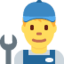 MAN MECHANIC emoji in Twitter's design style - Unicode 1F468-200D-1F527