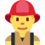 MAN FIREFIGHTER emoji in Twitter's design style - Unicode 1F468-200D-1F692