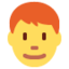 MAN: RED HAIR emoji in Twitter's design style - Unicode 1F468-200D-1F9B0