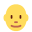 MAN: BALD emoji in Twitter's design style - Unicode 1F468-200D-1F9B2