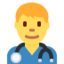 MAN HEALTH WORKER emoji in Twitter's design style - Unicode 1F468-200D-2695-FE0F