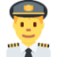 MAN PILOT emoji in Twitter's design style - Unicode 1F468-200D-2708-FE0F