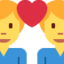 COUPLE WITH HEART: MAN, MAN emoji in Twitter's design style - Unicode 1F468-200D-2764-FE0F-200D-1F468