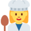 WOMAN COOK emoji in Twitter's design style - Unicode 1F469-200D-1F373