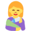 WOMAN FEEDING BABY emoji in Twitter's design style - Unicode 1F469-200D-1F37C