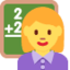 WOMAN TEACHER emoji in Twitter's design style - Unicode 1F469-200D-1F3EB