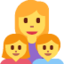 FAMILY: WOMAN, GIRL, BOY emoji in Twitter's design style - Unicode 1F469-200D-1F467-200D-1F466