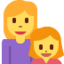 FAMILY: WOMAN, GIRL emoji in Twitter's design style - Unicode 1F469-200D-1F467