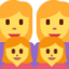 FAMILY: WOMAN, WOMAN, GIRL, GIRL emoji in Twitter's design style - Unicode 1F469-200D-1F469-200D-1F467-200D-1F467