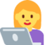 WOMAN TECHNOLOGIST emoji in Twitter's design style - Unicode 1F469-200D-1F4BB