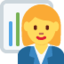 WOMAN OFFICE WORKER emoji in Twitter's design style - Unicode 1F469-200D-1F4BC