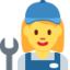 WOMAN MECHANIC emoji in Twitter's design style - Unicode 1F469-200D-1F527