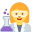 WOMAN SCIENTIST emoji in Twitter's design style - Unicode 1F469-200D-1F52C