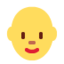 WOMAN: BALD emoji in Twitter's design style - Unicode 1F469-200D-1F9B2