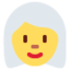 WOMAN: WHITE HAIR emoji in Twitter's design style - Unicode 1F469-200D-1F9B3