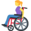 WOMAN IN MANUAL WHEELCHAIR emoji in Twitter's design style - Unicode 1F469-200D-1F9BD