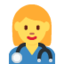 WOMAN HEALTH WORKER emoji in Twitter's design style - Unicode 1F469-200D-2695-FE0F