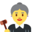 WOMAN JUDGE emoji in Twitter's design style - Unicode 1F469-200D-2696-FE0F