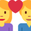 COUPLE WITH HEART: WOMAN, MAN emoji in Twitter's design style - Unicode 1F469-200D-2764-FE0F-200D-1F468