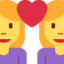 COUPLE WITH HEART: WOMAN, WOMAN emoji in Twitter's design style - Unicode 1F469-200D-2764-FE0F-200D-1F469