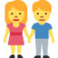 MAN AND WOMAN HOLDING HANDS emoji in Twitter's design style - Unicode 1F46B