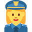 WOMAN POLICE OFFICER emoji in Twitter's design style - Unicode 1F46E-200D-2640-FE0F