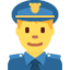 MAN POLICE OFFICER emoji in Twitter's design style - Unicode 1F46E-200D-2642-FE0F