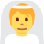 BRIDE WITH VEIL emoji in Twitter's design style - Unicode 1F470