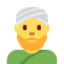 MAN WEARING TURBAN emoji in Twitter's design style - Unicode 1F473-200D-2642-FE0F