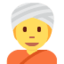 MAN WITH TURBAN emoji in Twitter's design style - Unicode 1F473