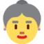 OLDER WOMAN emoji in Twitter's design style - Unicode 1F475