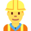 MAN CONSTRUCTION WORKER emoji in Twitter's design style - Unicode 1F477-200D-2642-FE0F