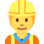 CONSTRUCTION WORKER emoji in Twitter's design style - Unicode 1F477