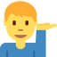 MAN TIPPING HAND emoji in Twitter's design style - Unicode 1F481-200D-2642-FE0F