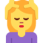 WOMAN GETTING MASSAGE emoji in Twitter's design style - Unicode 1F486-200D-2640-FE0F