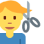 MAN GETTING HAIRCUT emoji in Twitter's design style - Unicode 1F487-200D-2642-FE0F