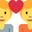 COUPLE WITH HEART emoji in Twitter's design style - Unicode 1F491