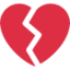 BROKEN HEART emoji in Twitter's design style - Unicode 1F494