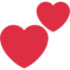 TWO HEARTS emoji in Twitter's design style - Unicode 1F495