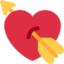 HEART WITH ARROW emoji in Twitter's design style - Unicode 1F498