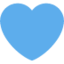 BLUE HEART emoji in Twitter's design style - Unicode 1F499