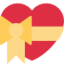 HEART WITH RIBBON emoji in Twitter's design style - Unicode 1F49D