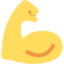 FLEXED BICEPS emoji in Twitter's design style - Unicode 1F4AA