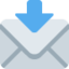 ENVELOPE WITH DOWNWARDS ARROW ABOVE emoji in Twitter's design style - Unicode 1F4E9