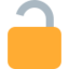 OPEN LOCK emoji in Twitter's design style - Unicode 1F513