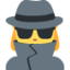 WOMAN DETECTIVE emoji in Twitter's design style - Unicode 1F575-FE0F-200D-2640-FE0F